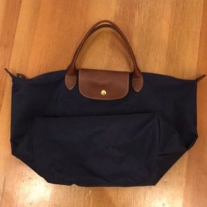 Long Champ Le Pliage Small Handbag - Navy